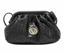 Vera New York Heather Woven Crossbody Handbag Black