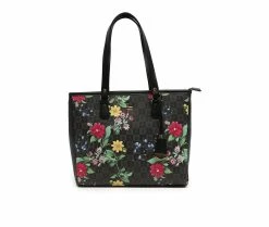 London Fog Millana Signature Tote Handbag Black