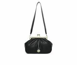 Giselle Paris Yvette Medium Kiss Lock Frame Handbag Black