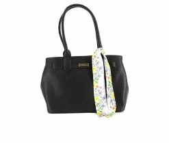 London Fog Lorianna Satchel Handbag Black