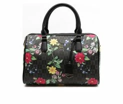 London Fog Calla Signature Satchel Handbag Black