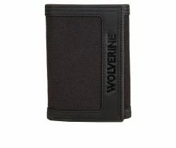 Wolverine Canvas/Leather Trifold Wallet Black/Grey