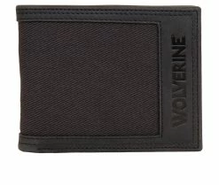 Wolverine Canvas/Leather Bifold Wallet Black/Grey
