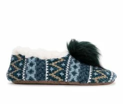 MUK LUKS Women's Chenille Ballerina Slippers Peacock