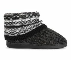 MUK LUKS Women's Rochelle Slippers Black/White