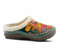 L'Artiste Yalla Slippers Teal Multi