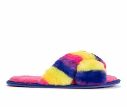 LUKEES By MUK LUKS Lara Slippers Fuchsia Rainbow