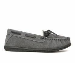 Minnetonka Women's Camp Tie Moccasins Charcoal