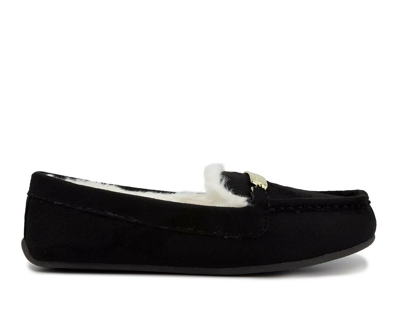 London Fog Lisa Moccasin Slippers Black