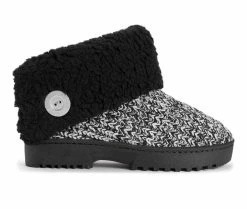 MUK LUKS Meilani Bootie Slippers Black/White