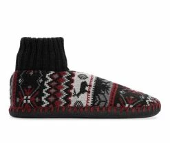 MUK LUKS Cuffed Slipper Booties Radicchio