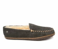 Minnetonka Men's Skeepskin Tobie Loafer Slippers Charcoal