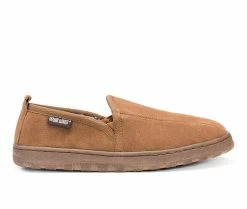 MUK LUKS Eric Printed Berber Suede Slippers Tan