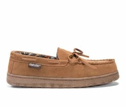 MUK LUKS Paul Printed Berber Suede Moccasins Tan