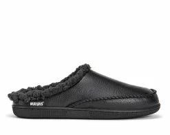 MUK LUKS Faux Leather Clog Slippers Black