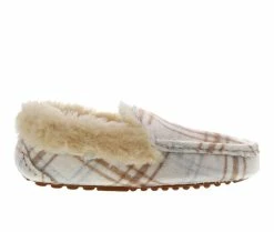 Lamo Footwear Aussie Moccasins Cream Plaid