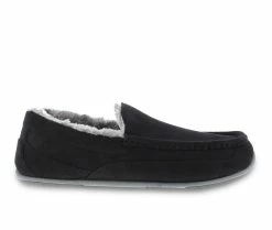 Deer Stags Spun Moccasin Slippers Black