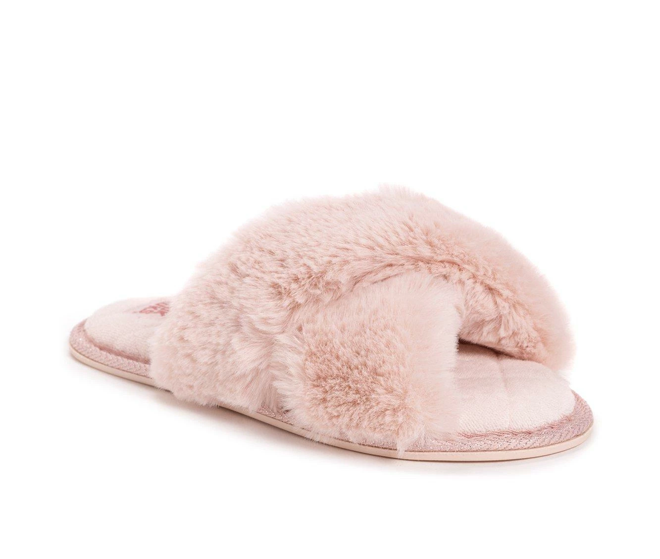 MUK LUKS Perley Cross Slippers Blush - Image 3