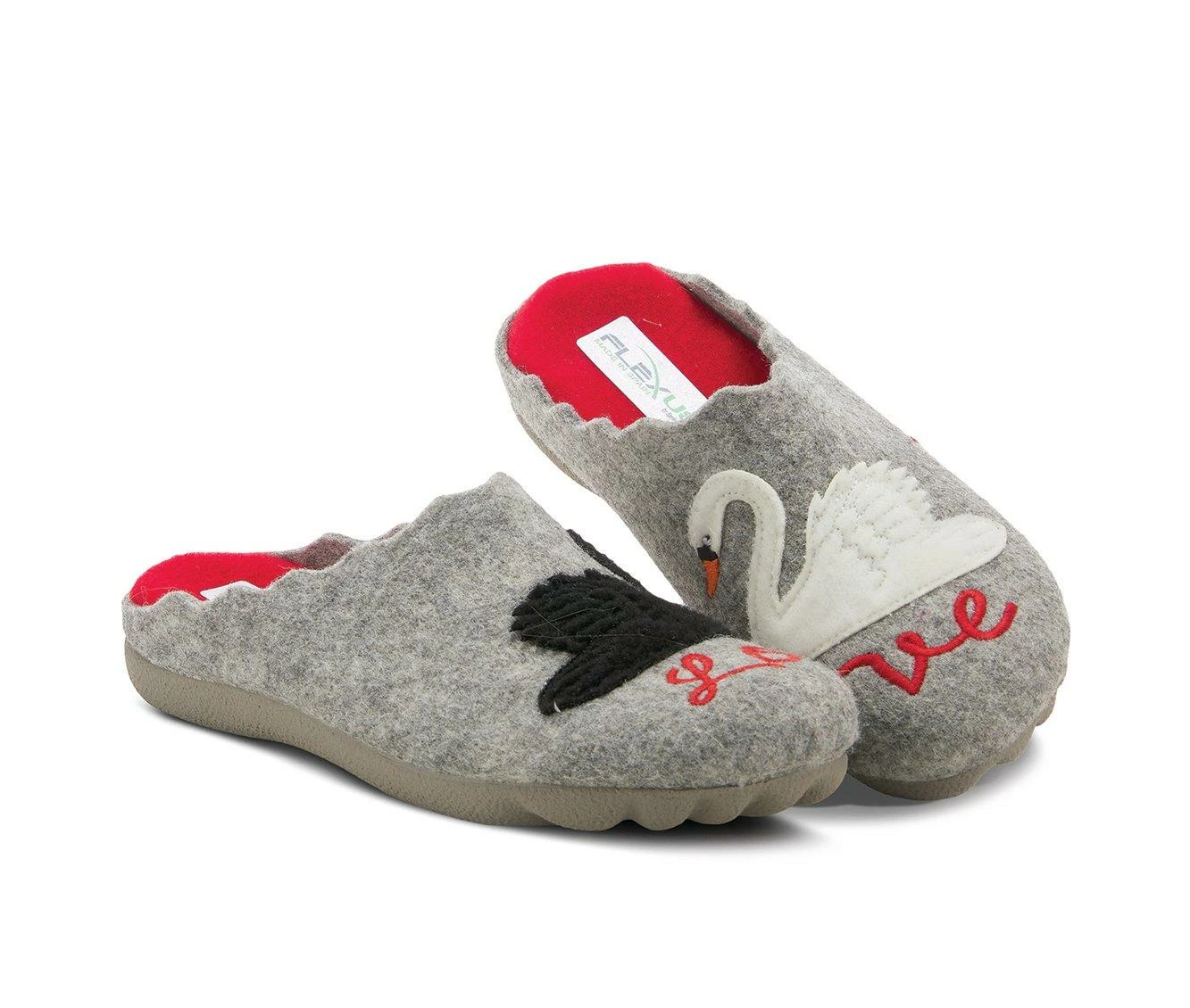 Flexus Swan Love Slippers Grey - Image 3