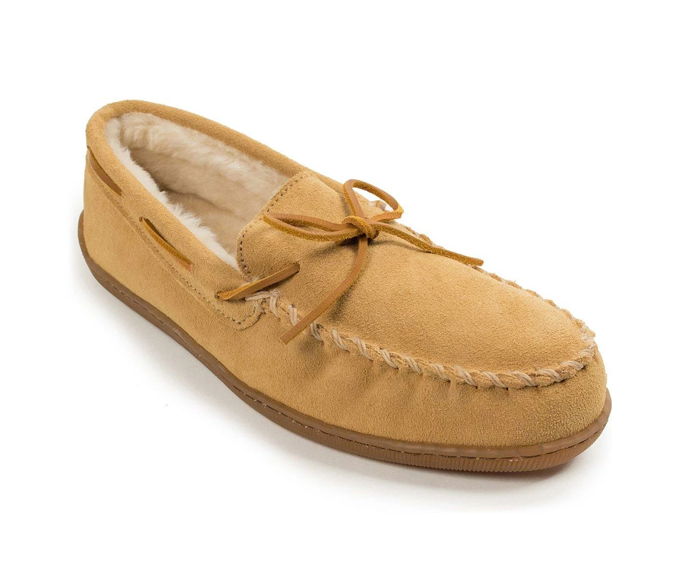 Minnetonka Pile Lined Hardsole Slippers Tan - Image 3