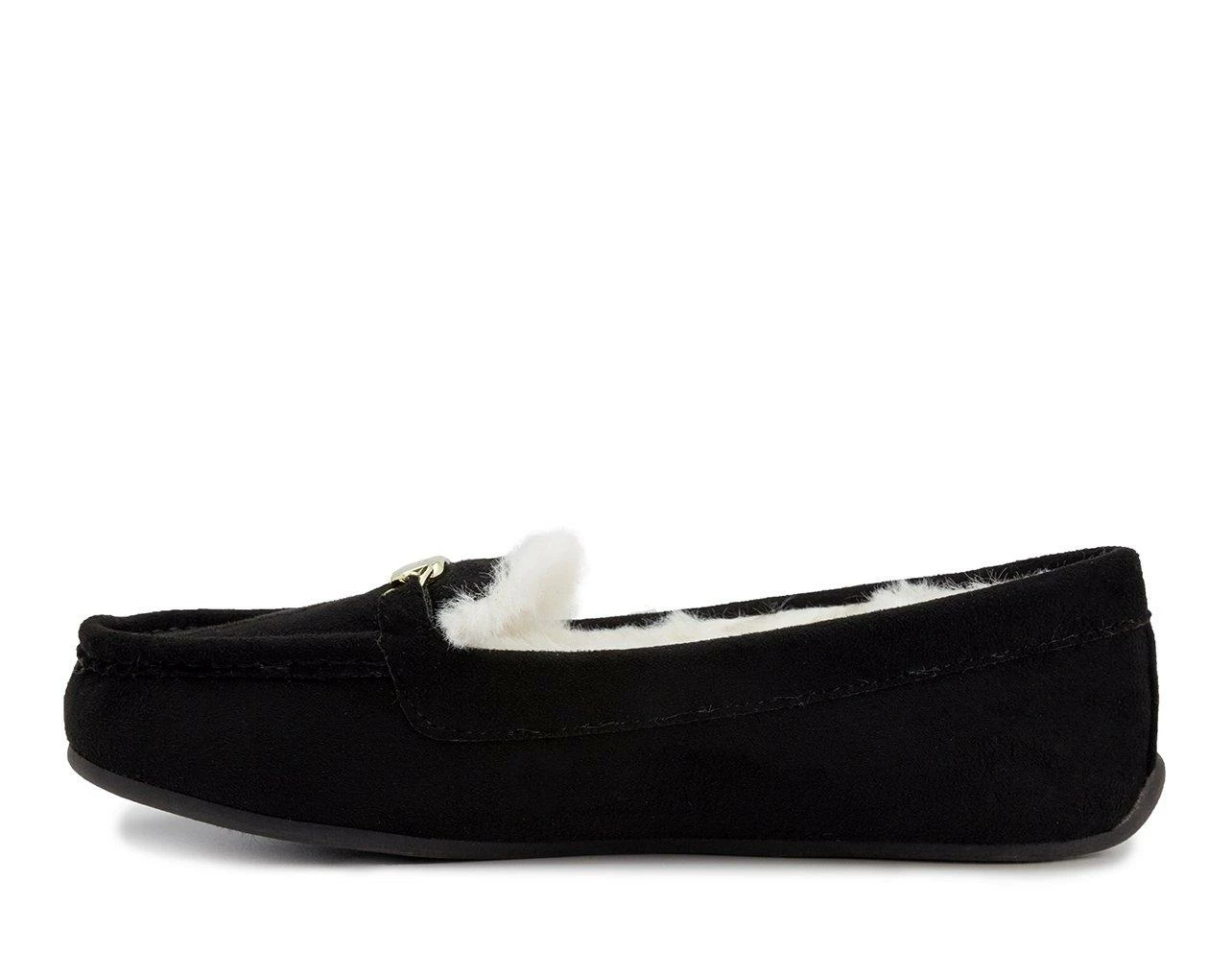 London Fog Lisa Moccasin Slippers Black - Image 4