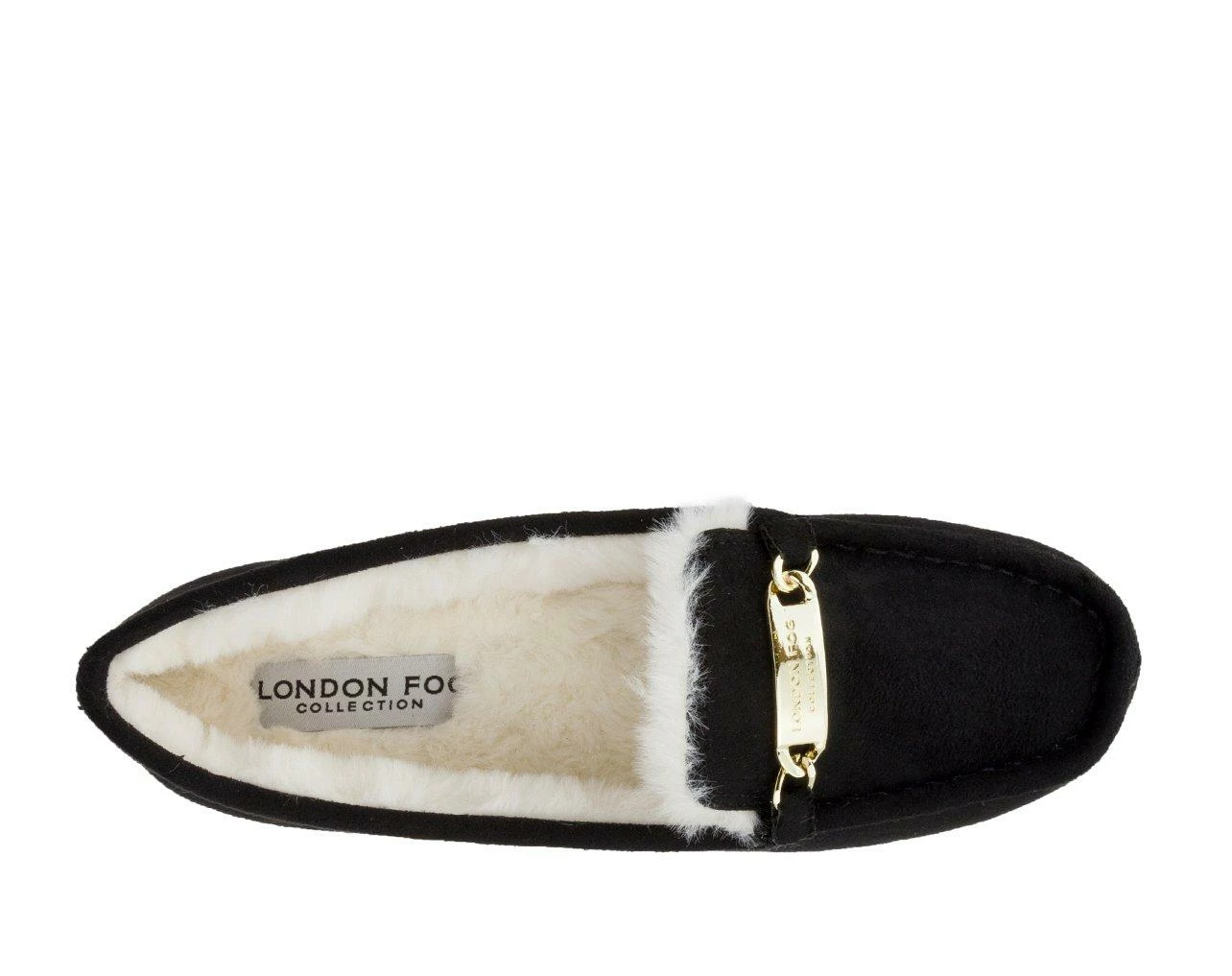 London Fog Lisa Moccasin Slippers Black - Image 6