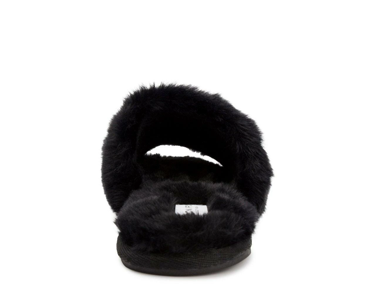 London Fog Lilly Slippers Black Faux Fur - Image 6